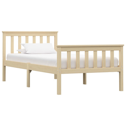 vidaXL Bed Frame Light Wood Solid Pinewood 100x200 cm
