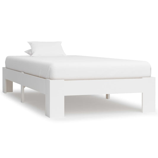 vidaXL Bed Frame White Solid Pine Wood 90x200 cm