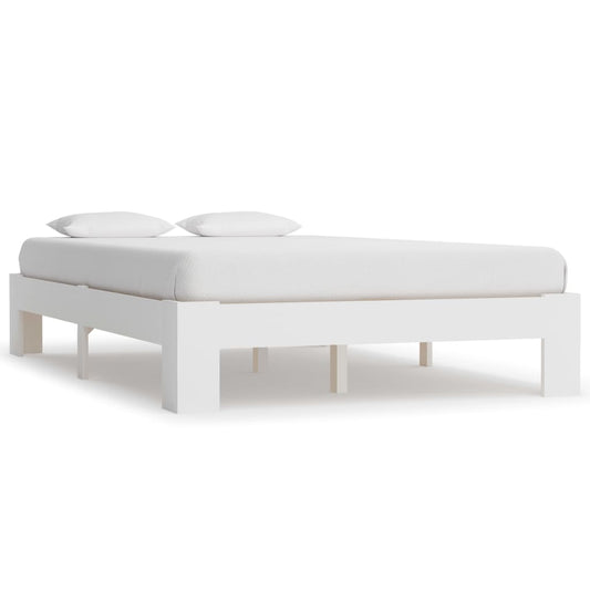 vidaXL Bed Frame White Solid Pine Wood 120x200 cm