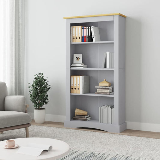 vidaXL 4-Tier Bookcase Mexican Pine Corona Range Grey 81x29x150 cm
