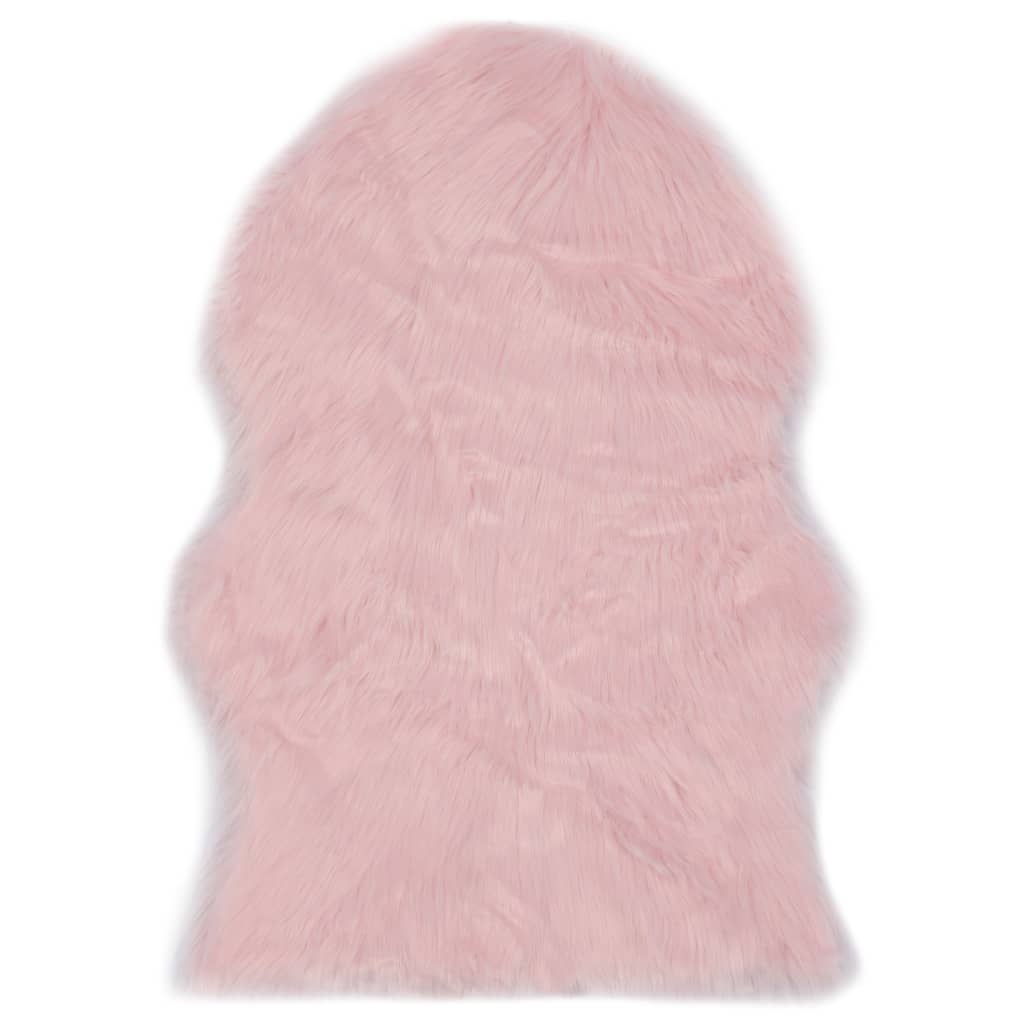 vidaXL Rug 60x90 cm Faux Sheep Leather Pink