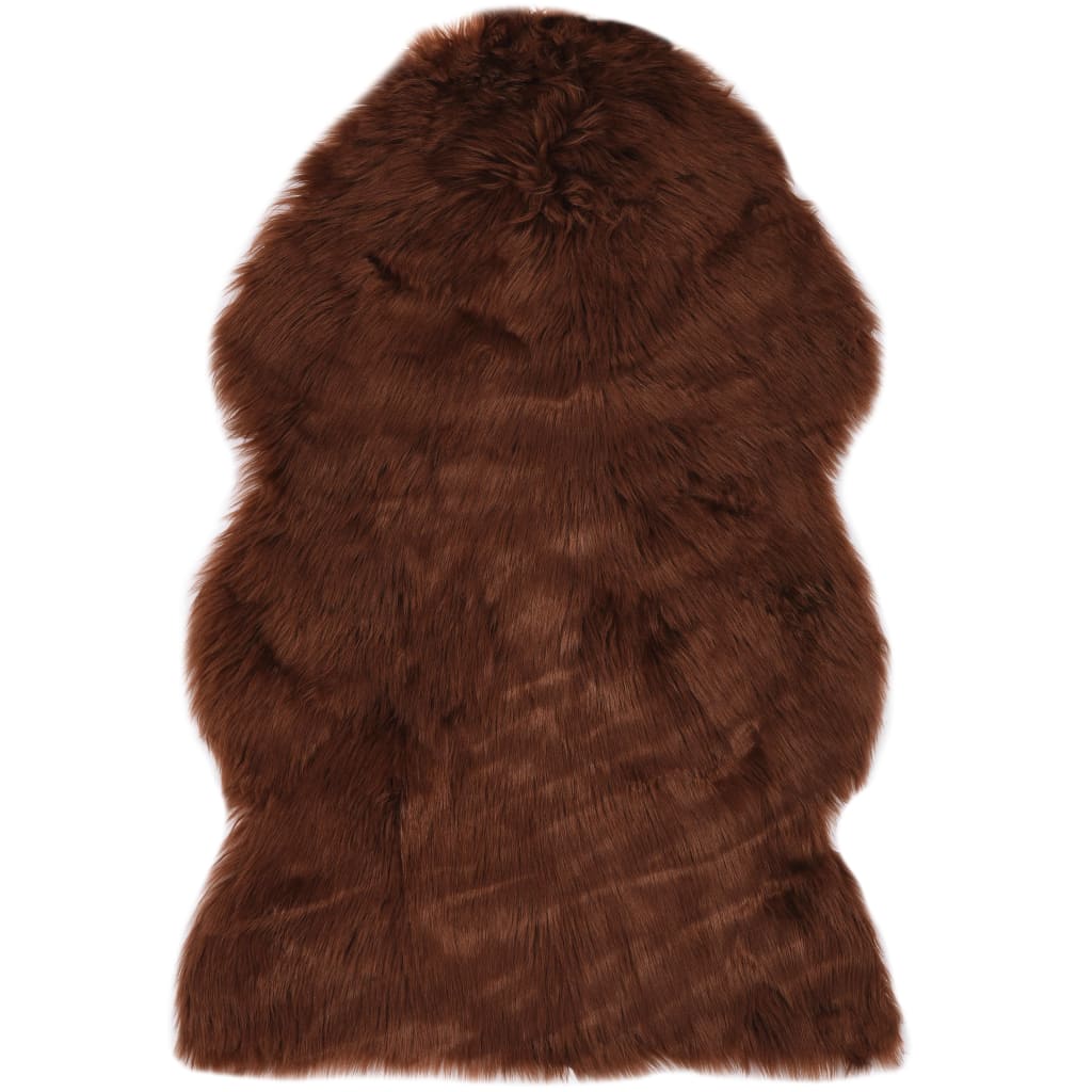 vidaXL Rug 60x90 cm Faux Sheep Leather Brown