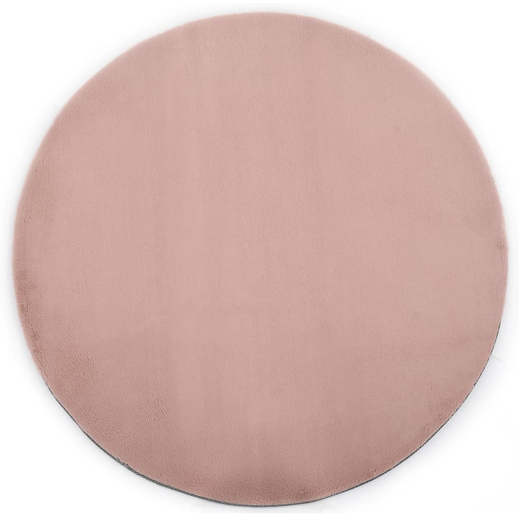 vidaXL Rug 160 cm Faux Rabbit Pelt Old Pink