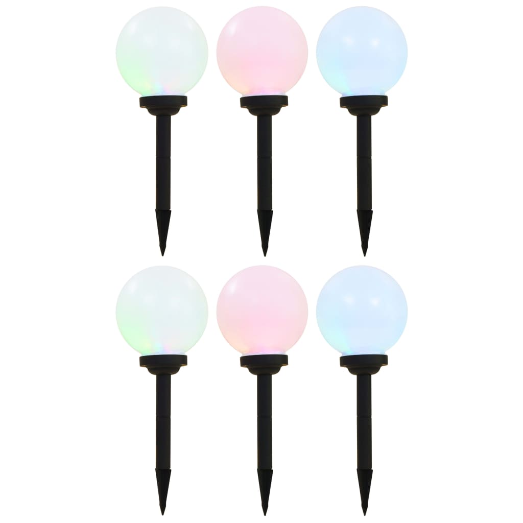vidaXL Outdoor Solar Lamps 6 pcs LED Spherical 20 cm RGB