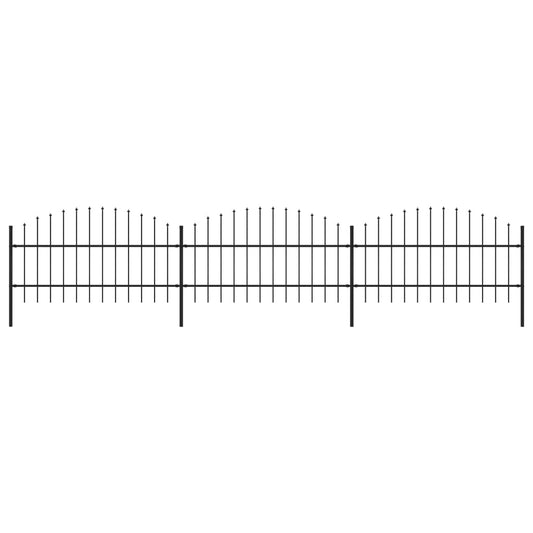 vidaXL Garden Fence with Spear Top Steel