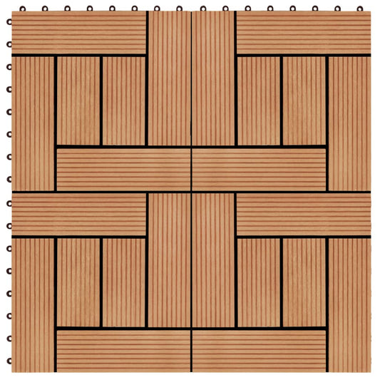 vidaXL 22 pcs Decking Tiles 30x30 cm 2 sqm WPC Teak Colour