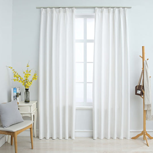 vidaXL Blackout Curtains with Hooks 2 pcs Off White 140x225 cm
