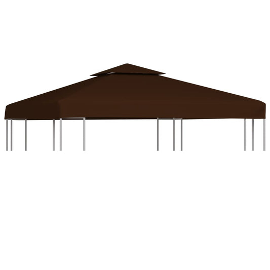 vidaXL 2-Tier Gazebo Top Cover 310 g/mŒ_ 3x3 m Brown