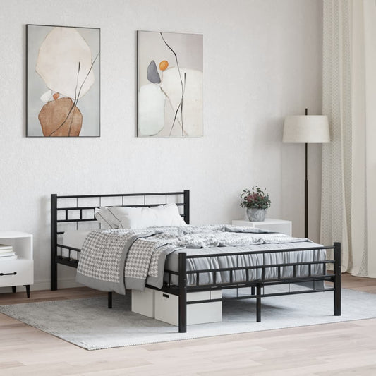 vidaXL Bed Frame Black Steel 140x200 cm