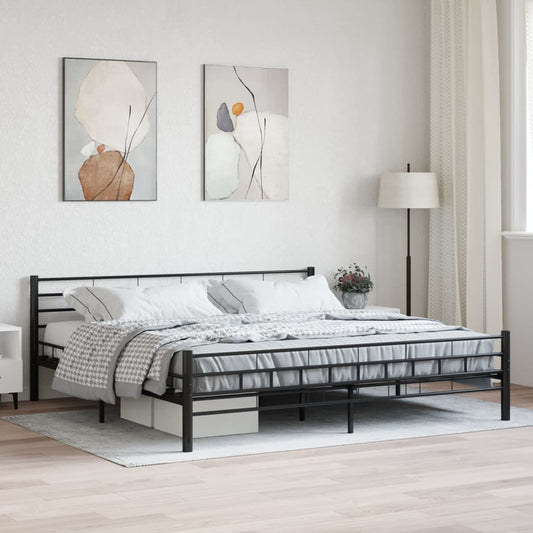 vidaXL Bed Frame Black Steel 180x200 cm 6FT Super King