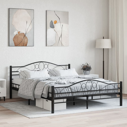 vidaXL Bed Frame Black Steel 160x200 cm