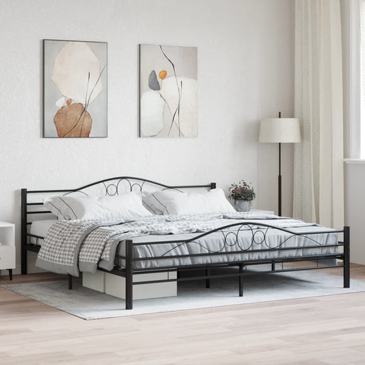 vidaXL Bed Frame Black Steel 180x200 cm 6FT Super King
