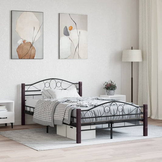vidaXL Bed Frame Black Metal 120x200 cm