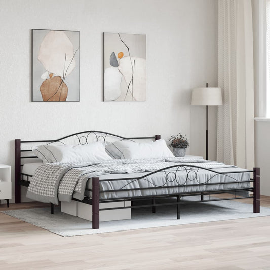 vidaXL Bed Frame Black Metal 200x200 cm