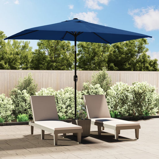 vidaXL Outdoor Parasol with Metal Pole 300x200 cm Azure
