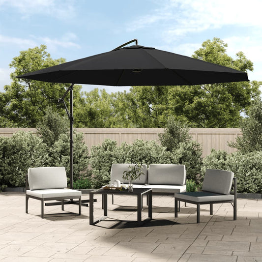 vidaXL Cantilever Umbrella with Aluminium Pole 350 cm Black