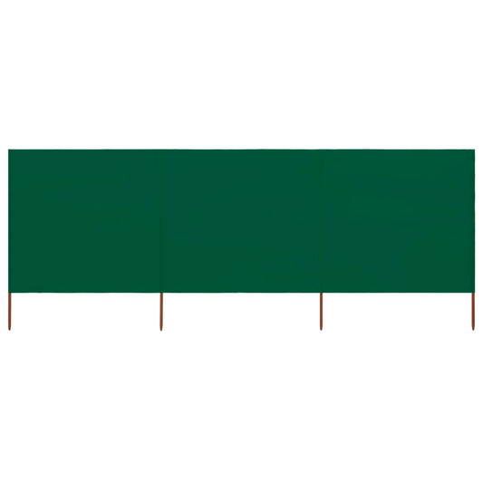 vidaXL 3-panel Wind Screen Fabric 400x80 cm Green