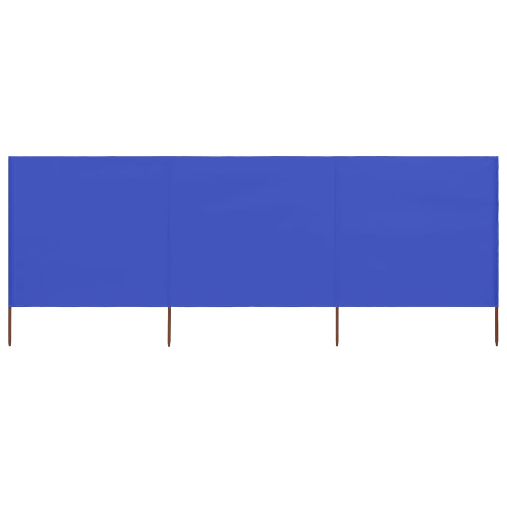 vidaXL 3-panel Wind Screen Fabric 400x80 cm Azure Blue