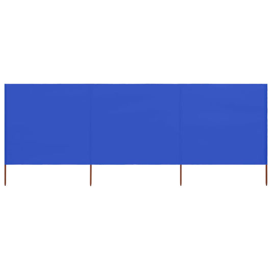 vidaXL 3-panel Wind Screen Fabric 400x80 cm Azure Blue