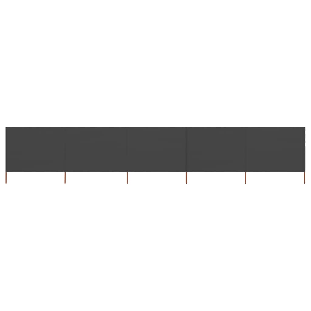 vidaXL 5-panel Wind Screen Fabric 600x120 cm Anthracite