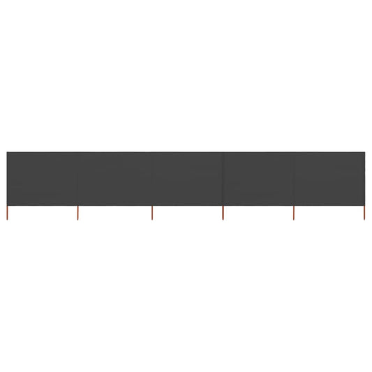 vidaXL 5-panel Wind Screen Fabric 600x120 cm Anthracite
