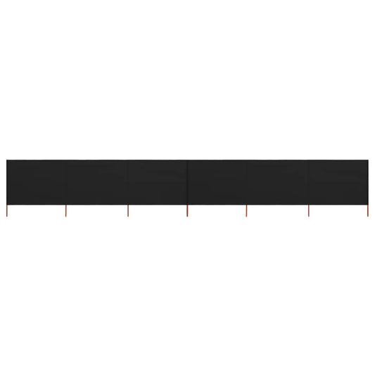 vidaXL 6-panel Wind Screen Fabric 800x80 cm Black