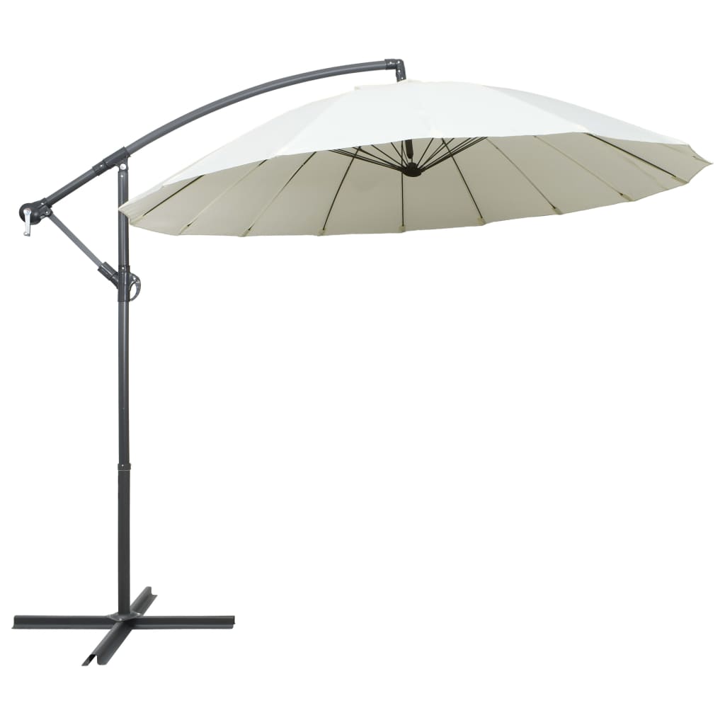 vidaXL Hanging Parasol White 3 m Aluminium Pole