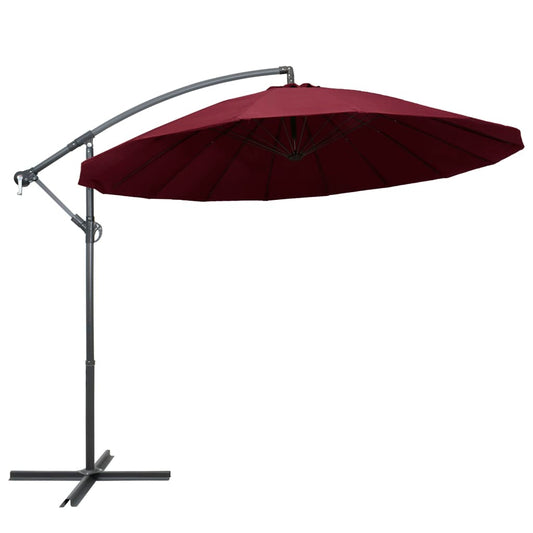 vidaXL Hanging Parasol Burgundy 3 m Aluminium Pole
