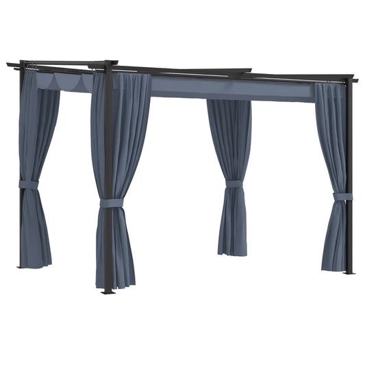 vidaXL Gazebo with Curtains 3x3 m Anthracite Steel