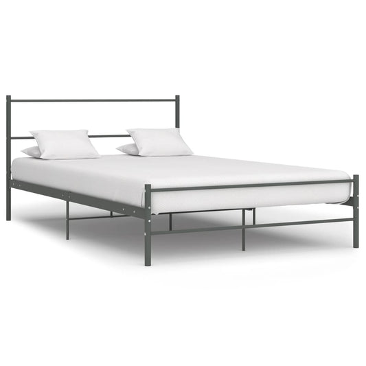 vidaXL Bed Frame Grey Metal 120x200 cm