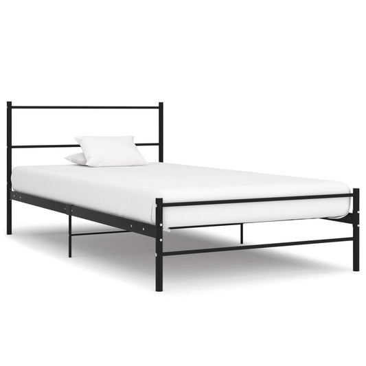 vidaXL Bed Frame Black Metal 100x200 cm