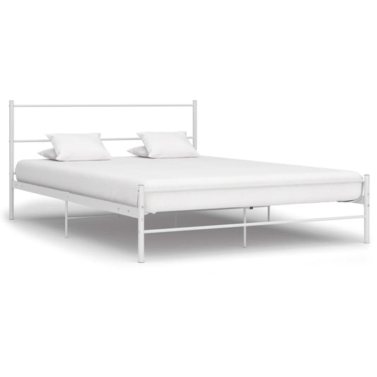 vidaXL Bed Frame White Metal 120x200 cm