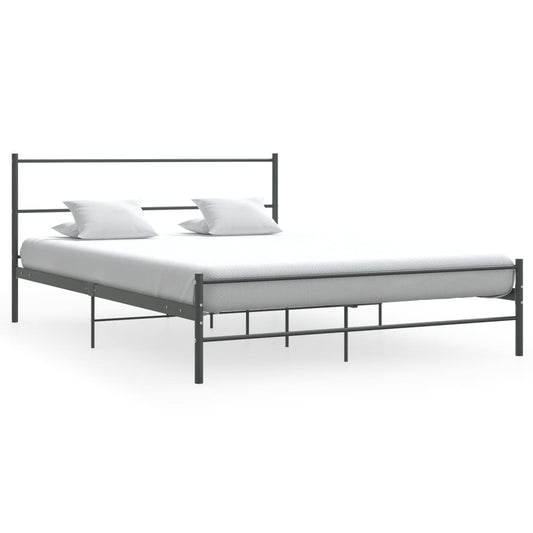 vidaXL Bed Frame Grey Metal 140x200 cm