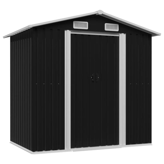 vidaXL Garden Storage Shed Anthracite Steel 204x132x186 cm