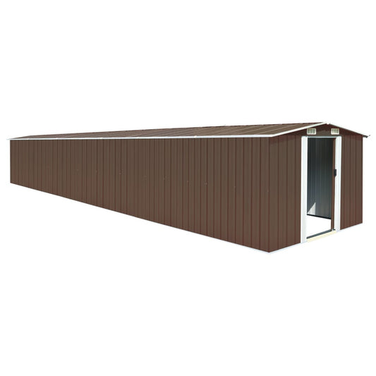 vidaXL Garden Shed Brown 257x779x181 cm Galvanised steel