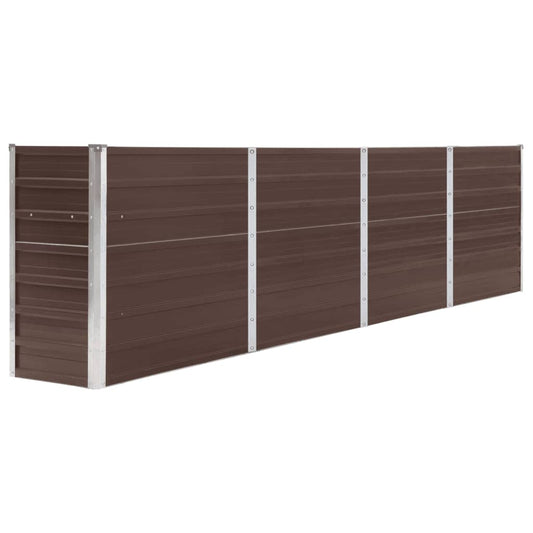 vidaXL Raised Garden Bed 320x40x77 cm Galvanised Steel Brown
