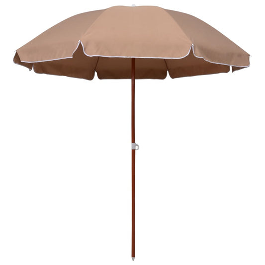 vidaXL Parasol with Steel Pole 240 cm Taupe