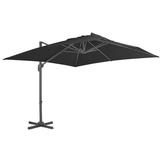 vidaXL Cantilever Umbrella with Aluminium Pole 3x3 m Black