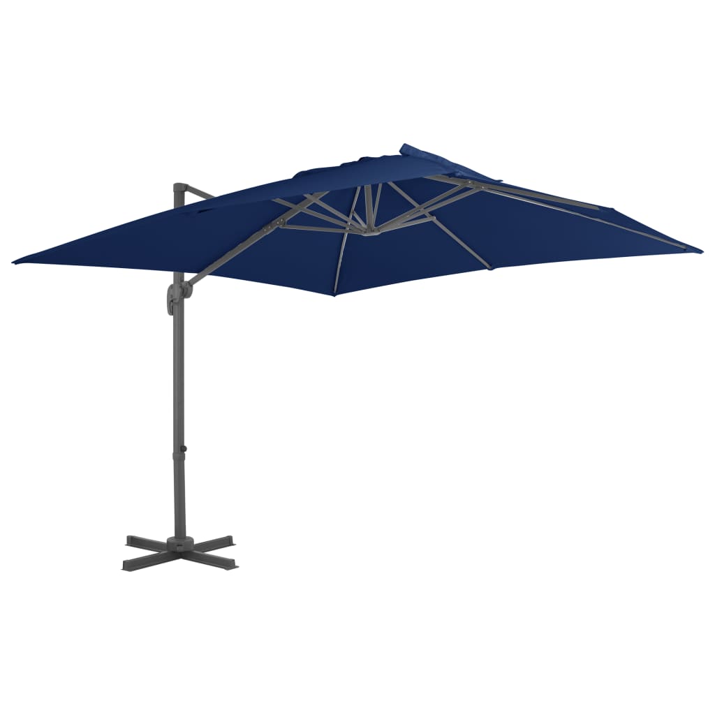 vidaXL Cantilever Umbrella with Aluminium Pole 3x3 m Azure Blue