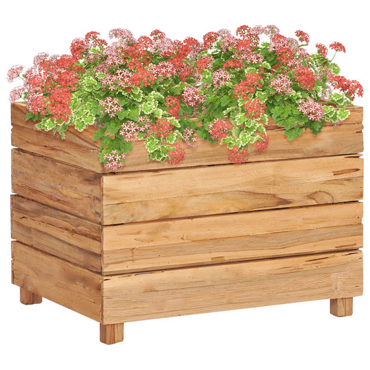 vidaXL Raised Bed 50x40x38 cm Solid Wood Teak and Steel