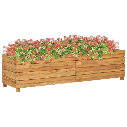 vidaXL Raised Bed 150x40x38 cm Solid Wood Teak and Steel