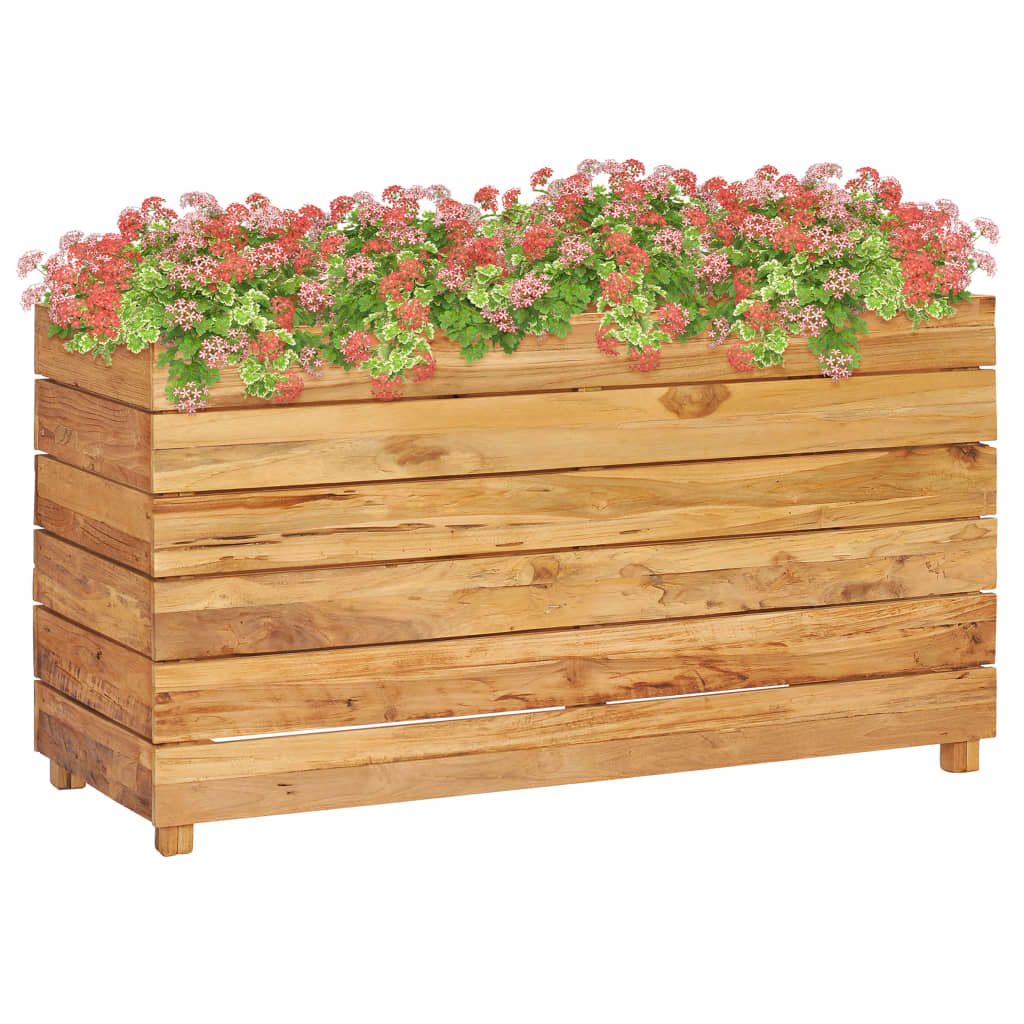 vidaXL Raised Bed 100x40x55 cm Solid Wood Teak and Steel
