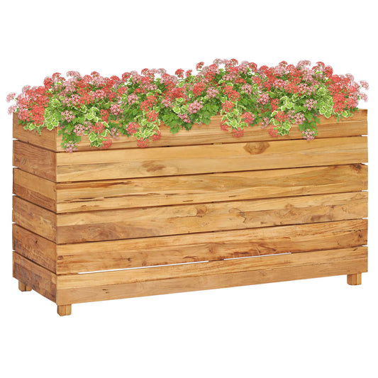 vidaXL Raised Bed 100x40x55 cm Solid Wood Teak and Steel