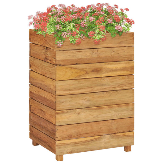 vidaXL Raised Bed 50x40x72 cm Solid Wood Teak and Steel