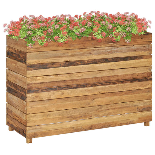 vidaXL Raised Bed 100x40x72 cm Solid Wood Teak and Steel