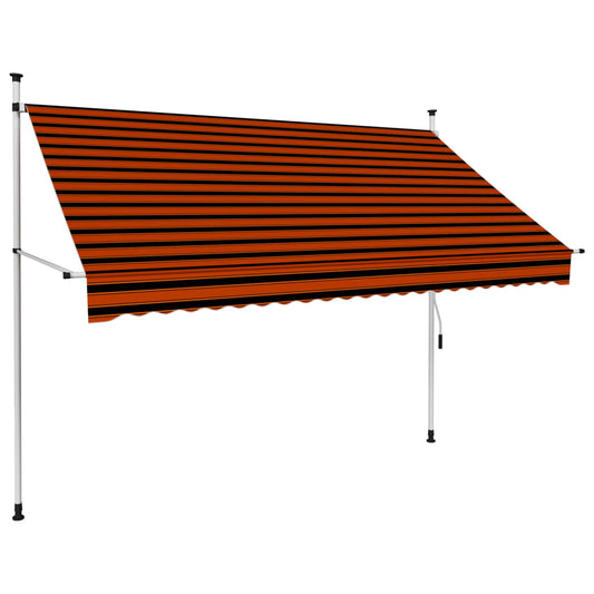 vidaXL Manual Retractable Awning 250 cm Orange and Brown
