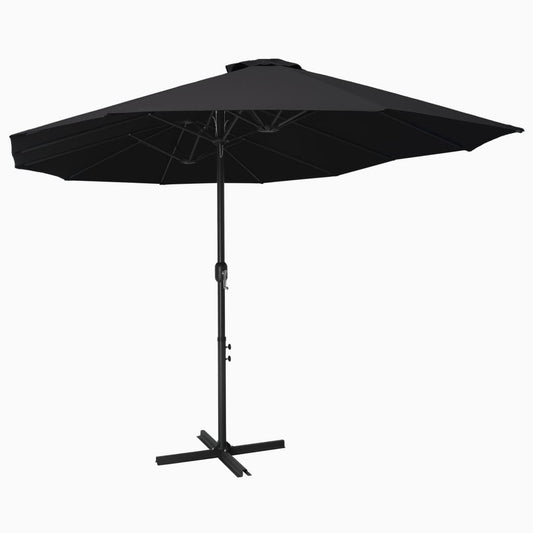vidaXL Outdoor Parasol with Aluminium Pole 460x270 cm Black