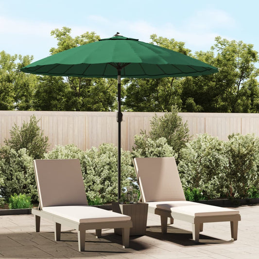 vidaXL Outdoor Parasol with Aluminium Pole 270 cm Green
