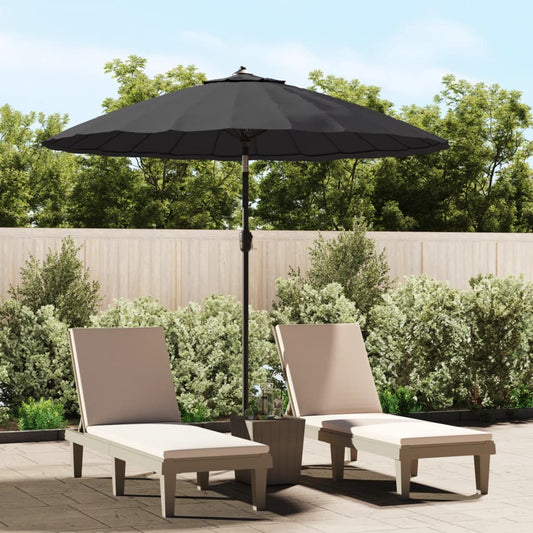 vidaXL Outdoor Parasol with Aluminium Pole 270 cm Black