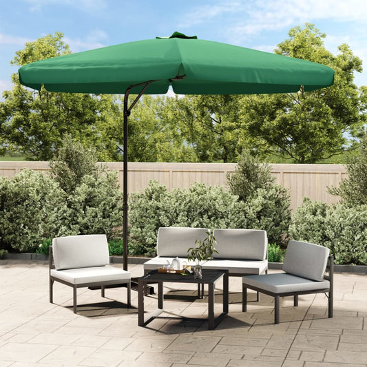 vidaXL Outdoor Parasol with Steel Pole 300 cm Green
